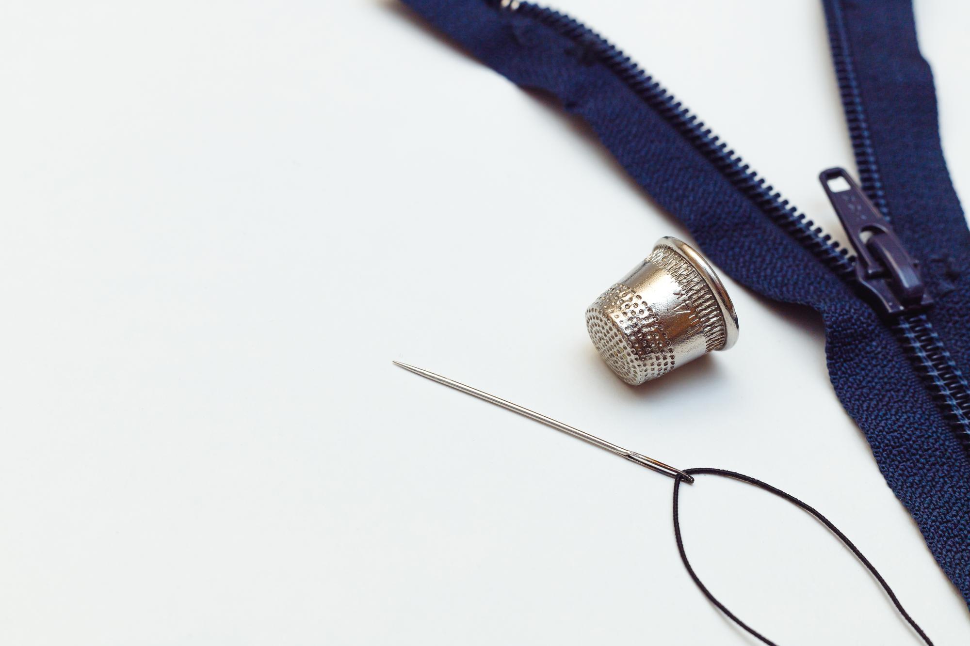 Close crop of metallic thread detail